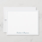 Stylish Classic Script Elegant Wedding Custom Teal Dankeskarte (Vorderseite)