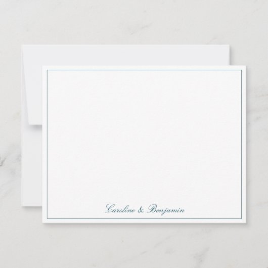 Stylish Classic Script Elegant Wedding Custom Teal Dankeskarte (Vorderseite)