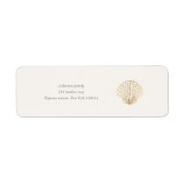 Stylish Coastal Seashell Wedding Address Label (Vorne)