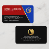 Stylish Colorful Blue Trapezium Business Owner Visitenkarte (Vorne/Hinten)