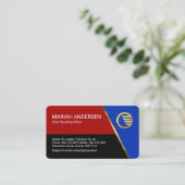 Stylish Colorful Blue Trapezium Business Owner Visitenkarte (Stehend Vorderseite)