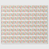 Stylish Colorful Floral Happy Easter Geschenkpapier (Flach)