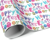 Stylish Colorful Spring Happy Easter Geschenkpapier (Rolleneckpunkt)