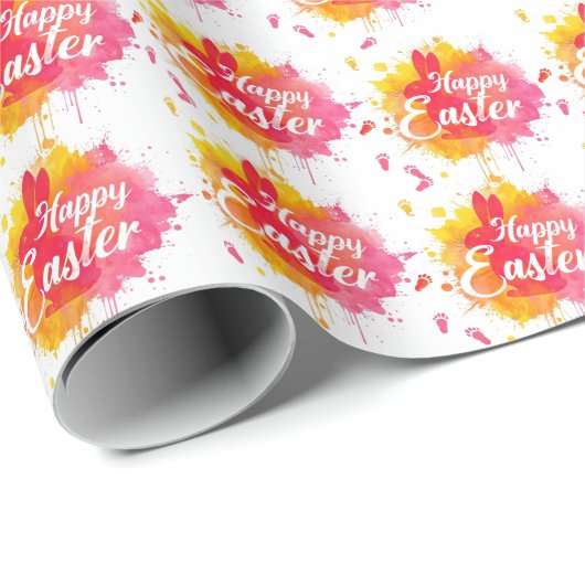 Stylish Colorful Spring Happy Easter Geschenkpapier (Rolleneckpunkt)