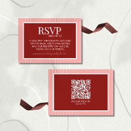 Stylish Contemporary Pink and Red Wedding RSVP Karte