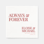 Stylish Contemporary Pink and Red Wedding Serviette (Vorderseite)