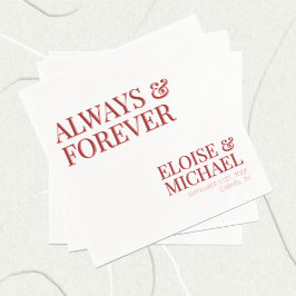 Stylish Contemporary Pink and Red Wedding Serviette