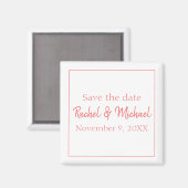 Stylish Coral and White Magnet (Vorderseite/Rückseite)