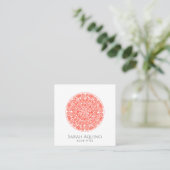 Stylish Coral Mandala Universe Symbol Quadratische Visitenkarte (Stehend Vorderseite)