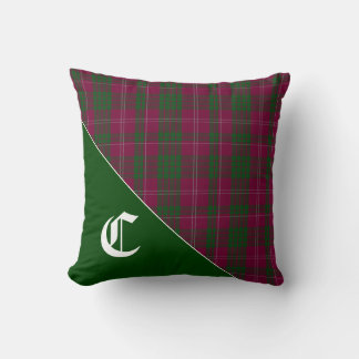 Stylish Crawford Clan Tartan Kariert Monogram Kissen