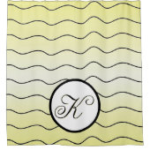 Stylish Creamy Citrus Yellow Abstract Line Art Duschvorhang (Vorderseite)