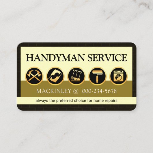 Stylish Creative Handyman Tools Icon Layer Visitenkarte (Vorderseite)