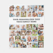 Stylish Custom 36 Foto Collage Moderne Familie Fleecedecke (Vorderseite)