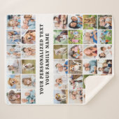 Stylish Custom 36 Photo Collage Modern Family Sherpadecke (Vorderseite (Horizontal))