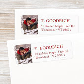 Stylish Custom Christmas Foto Rote Rücksendeadress