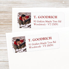 Stylish Custom Christmas Foto Rote Rücksendeadress