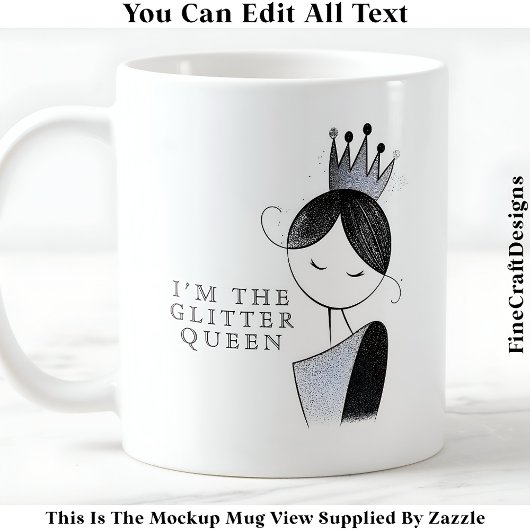 Stylish Custom Glitzer Sparkle Queen 035 Novelty Kaffeetasse