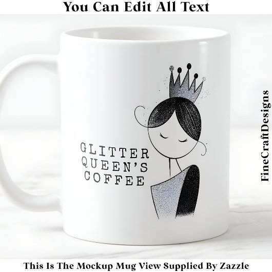 Stylish Custom Glitzer Sparkle Queen 037 Novelty Kaffeetasse