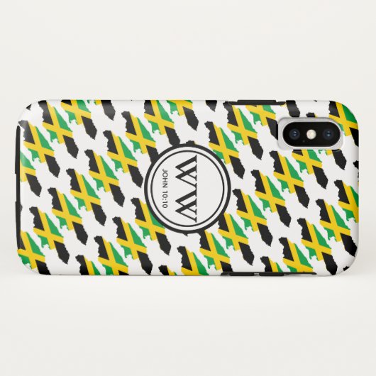 Stylish Custom JAMAICA Monogram Case-Mate iPhone Hülle (Rückseite (Horizontal))