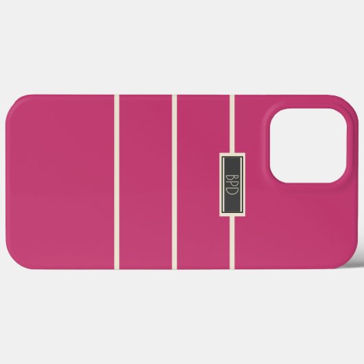 Stylish Custom Mit Monogramm Dark Pink Case-Mate iPhone Hülle (Rückseite (Horizontal))