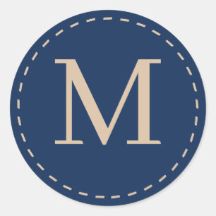 Stylish Custom mit Monogramm Runder Aufkleber