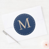 Stylish Custom mit Monogramm Runder Aufkleber (Umschlag)