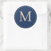Stylish Custom mit Monogramm Runder Aufkleber (Tasche)