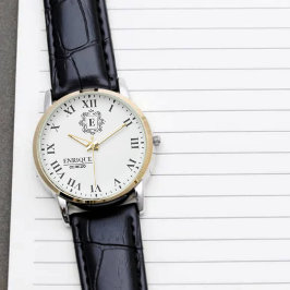 Stylish Custom Name Monogram for Weddings & Annive Armbanduhr