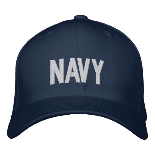 Stylish Custom NAVY Text Bestickte Baseballkappe (Vorderseite)