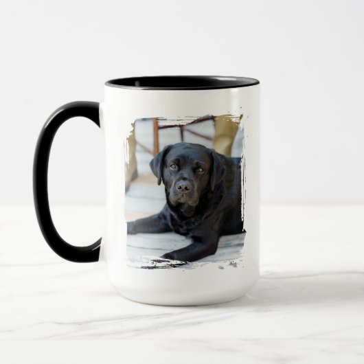 Stylish Custom Photo Paint Brushstroke Dog Modern Tasse (Links)