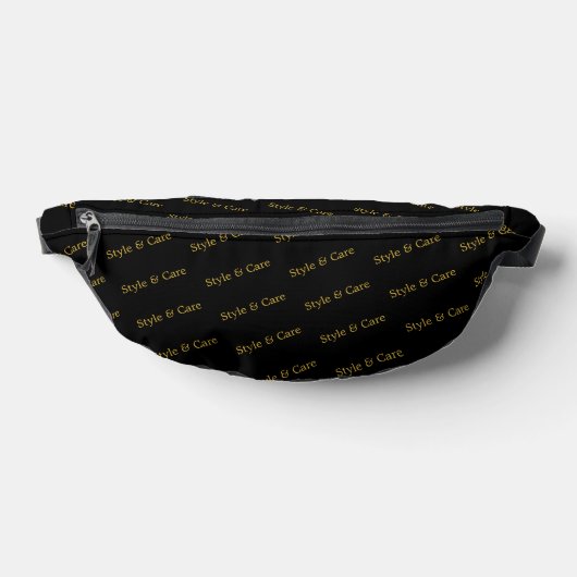 Stylish Custom Text Pattern Modern Black Bauchtasche (Ablage )