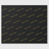 Stylish Custom Text Pattern Modern Black Gift Geschenkpapier (Flach)