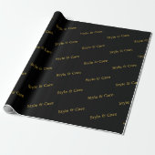 Stylish Custom Text Pattern Modern Black Gift Geschenkpapier (Ungerollt)
