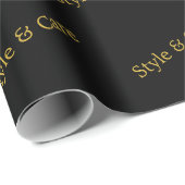 Stylish Custom Text Pattern Modern Black Gift Geschenkpapier (Rolleneckpunkt)