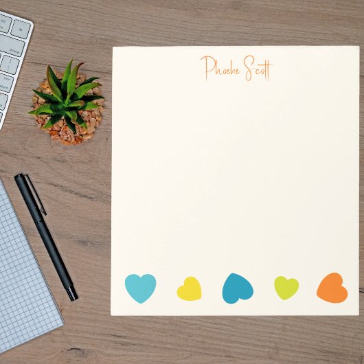 Stylish Cute Trendy Girly Simple Hearts Notepad  Notizblock