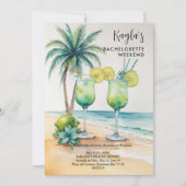 Stylish Cute tropical Margarita Cocktail Glasses  Einladung (Vorderseite)