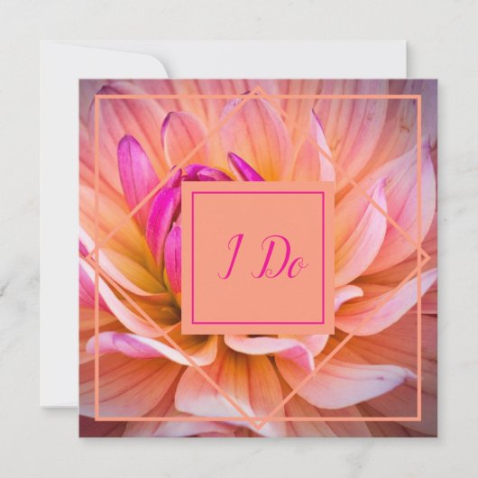 Stylish Dahlia Wedding Einladung (Vorderseite)
