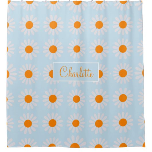 Stylish Daisy Individuelle Name Duschvorhang (Vorderseite)