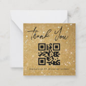 stylish danke Ihnen business qr code gold Glitzer Mitteilungskarte (Vorderseite)