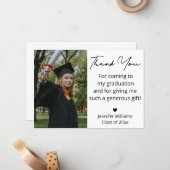 stylish danke Ihnen handwriting Foto Abschluss Mitteilungskarte (Vorderseite/Rückseite Beispiel)