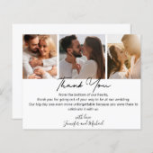 stylish danke Ihnen Hochzeit 3 Fotos Collage Card (Vorne/Hinten)