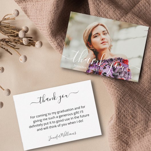 stylish danke Ihnen Kalligrafie Foto Abschluss Mitteilungskarte