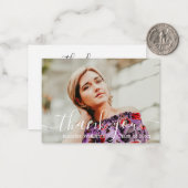 stylish danke Ihnen Kalligrafie Foto Abschluss Mitteilungskarte (Vorderseite/Rückseite Beispiel)