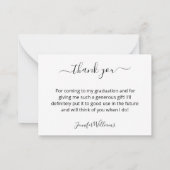 stylish danke Ihnen Kalligrafie Foto Abschluss Mitteilungskarte (Rückseite)