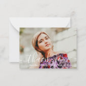 stylish danke Ihnen Kalligrafie Foto Abschluss Mitteilungskarte (Vorderseite)