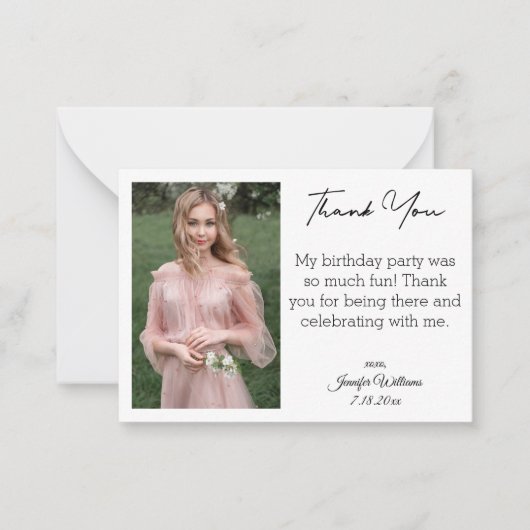 stylish danke Ihnen süß 16 Foto Mitteilungskarte (Vorderseite)