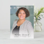 Stylish Dankeschön Funeral Foto Beileid Gkurze Dankeskarte (Stehend Vorderseite)