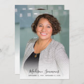 Stylish Dankeschön Funeral Foto Beileid Gkurze Dankeskarte (Vorne/Hinten)