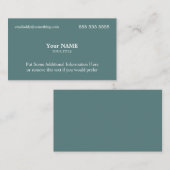 Stylish Dark Aquamarin Visitenkarte (Vorne/Hinten)