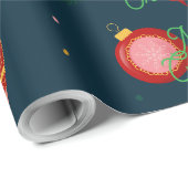 Stylish Dark Blue and Red Minimalist Gift Wrapping Geschenkpapier (Rolleneckpunkt)